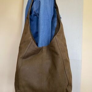 Lucky Brand Olive Green Leather Hobo Bag